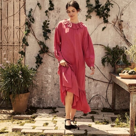 💕DOEN💕 Everest Dress ~ Camilia Long Sleeve 100% Silk Cottagecore Medium M NWT - Picture 1 of 16